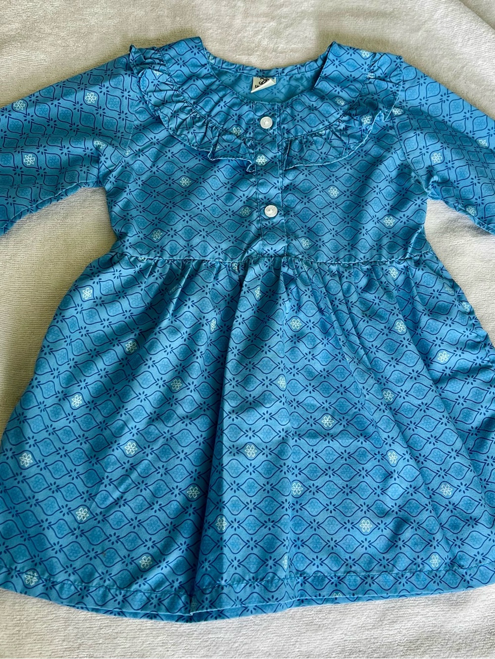 Girls' Blue Long-Sleeve dress with matching pants.